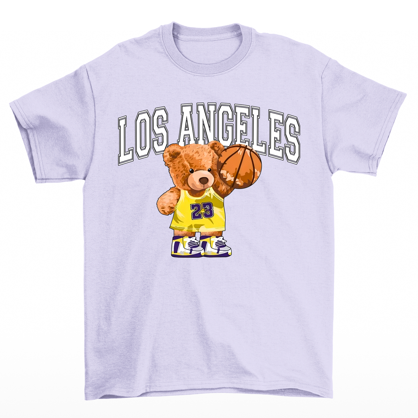 Camiseta Básica lilás Feminina Los Angeles Ursinho Basketball