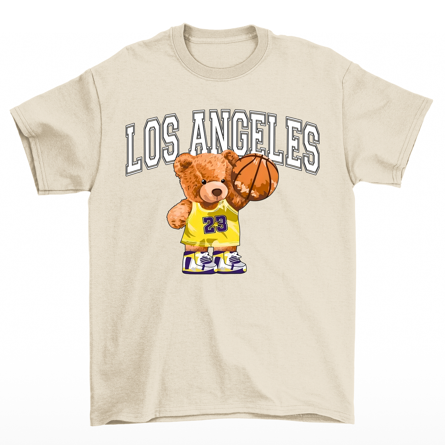 Camiseta Básica Feminina Los Angeles Basketball Bear