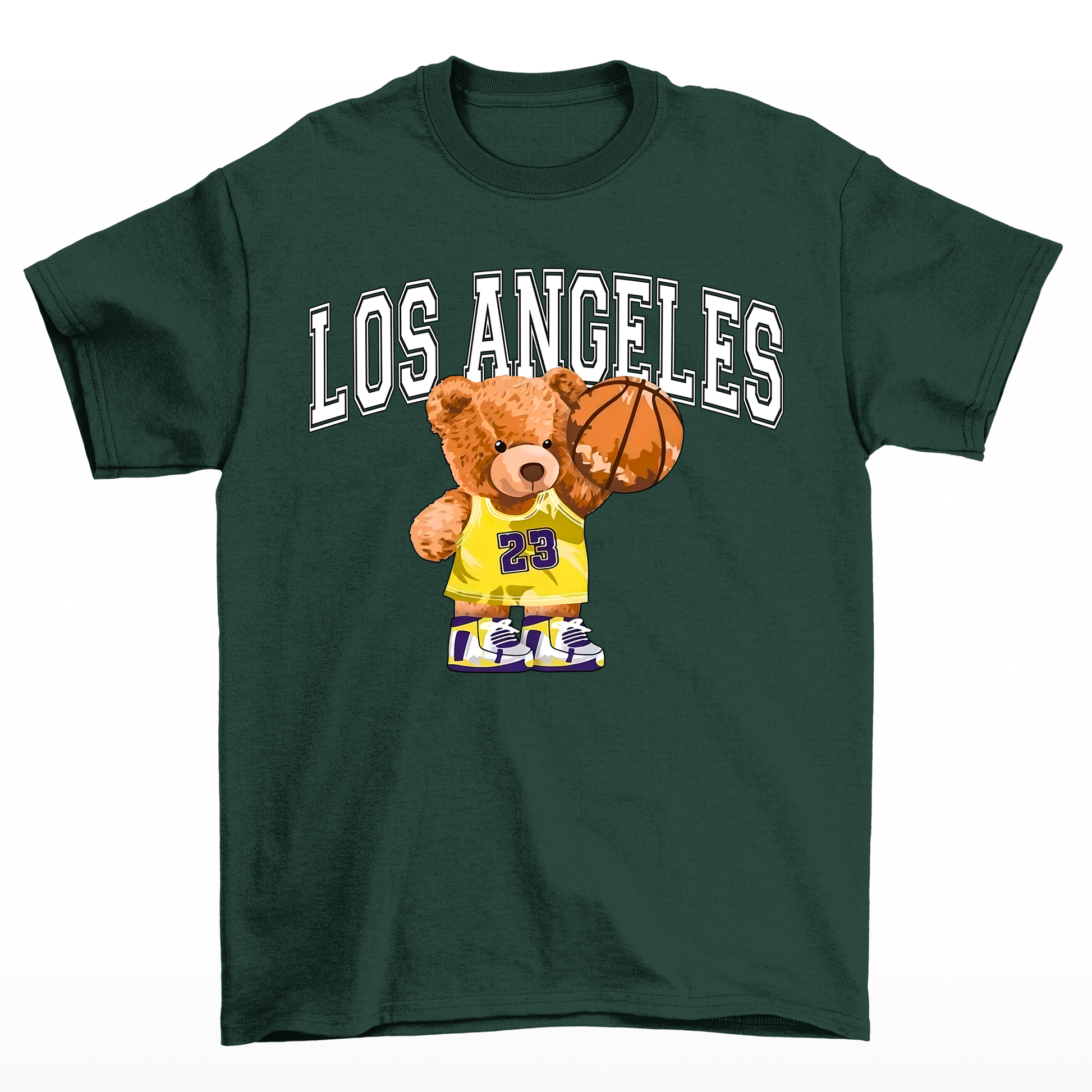 Camiseta Básica verde Feminina Los Angeles Ursinho Basketball