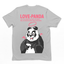 Camiseta cinza Básica Com Estampa Panda Morcego