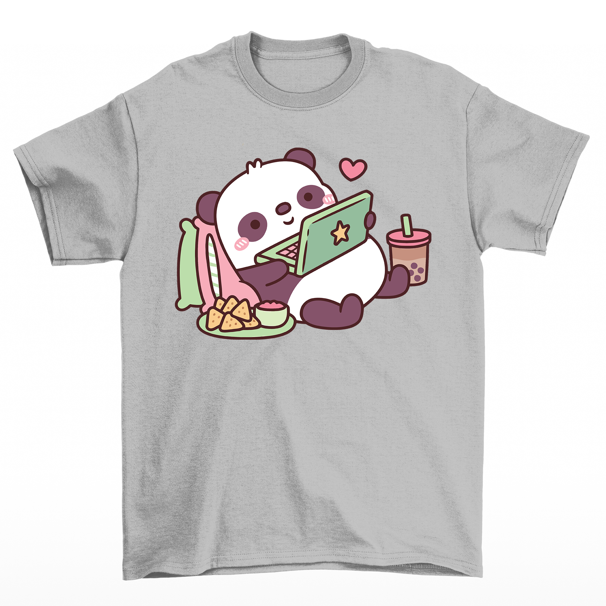 Camiseta básica com estampa panda preguiçoso 