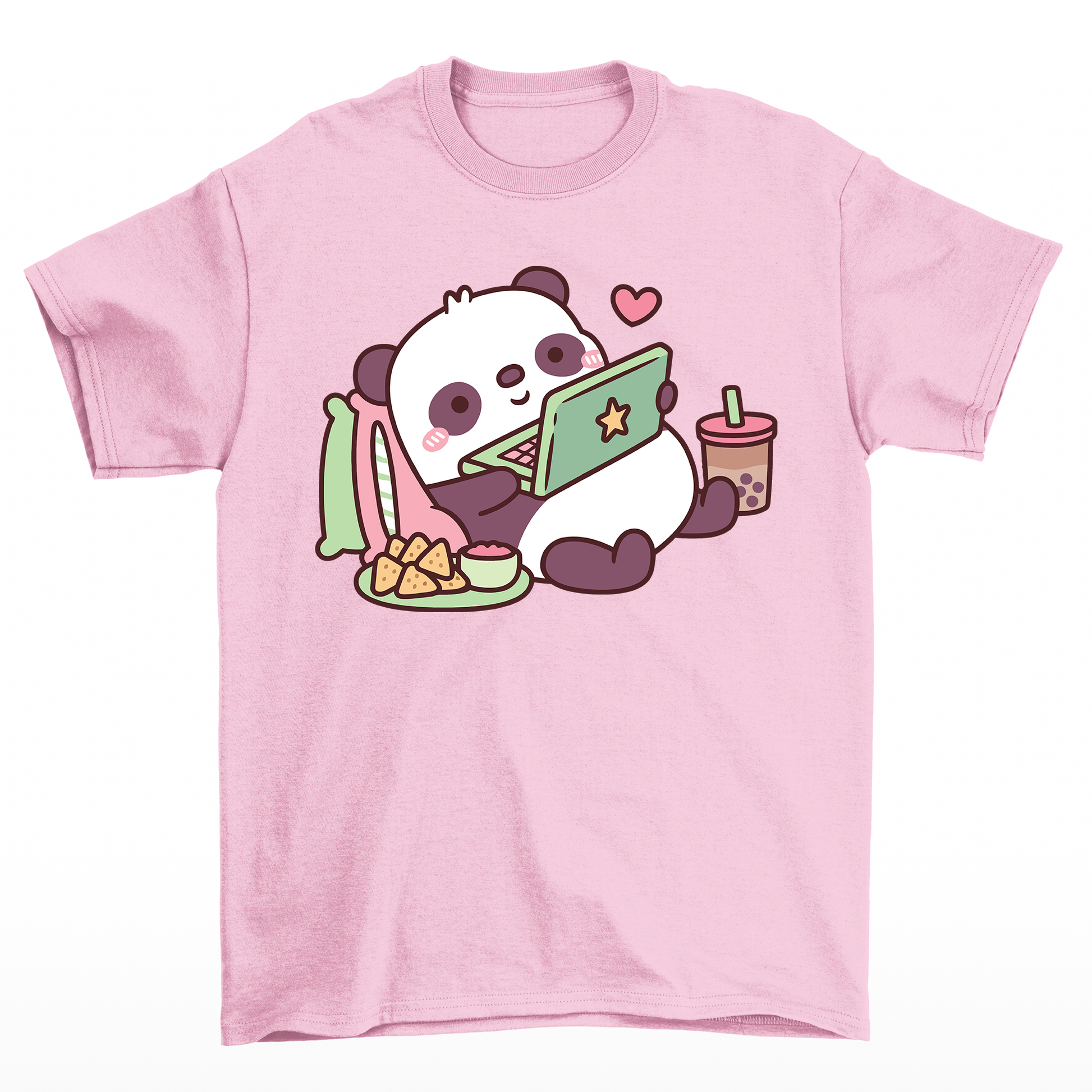 Camiseta básica com estampa panda preguiçoso