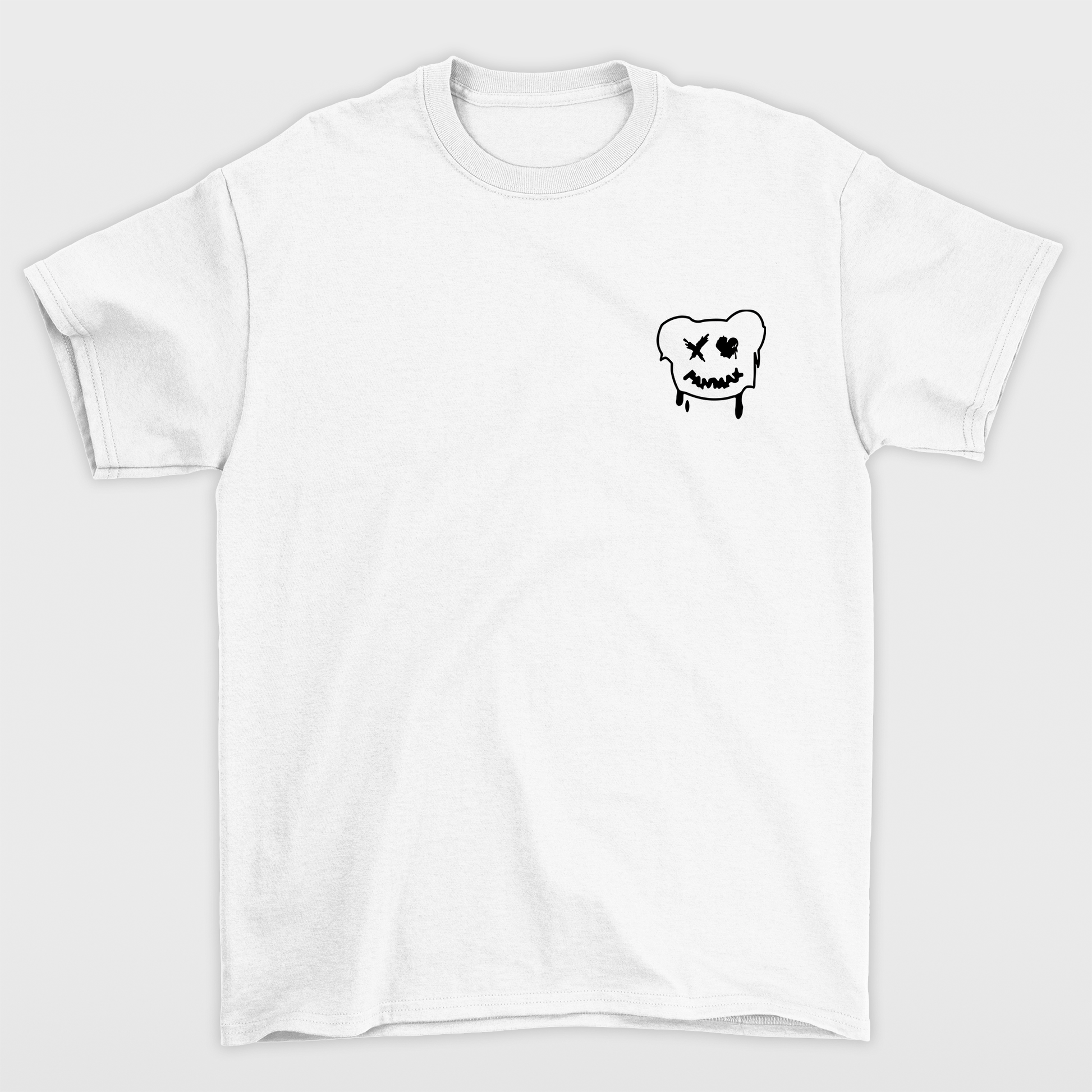 Camiseta Básica branco Unissex Com Estampa Ursinho