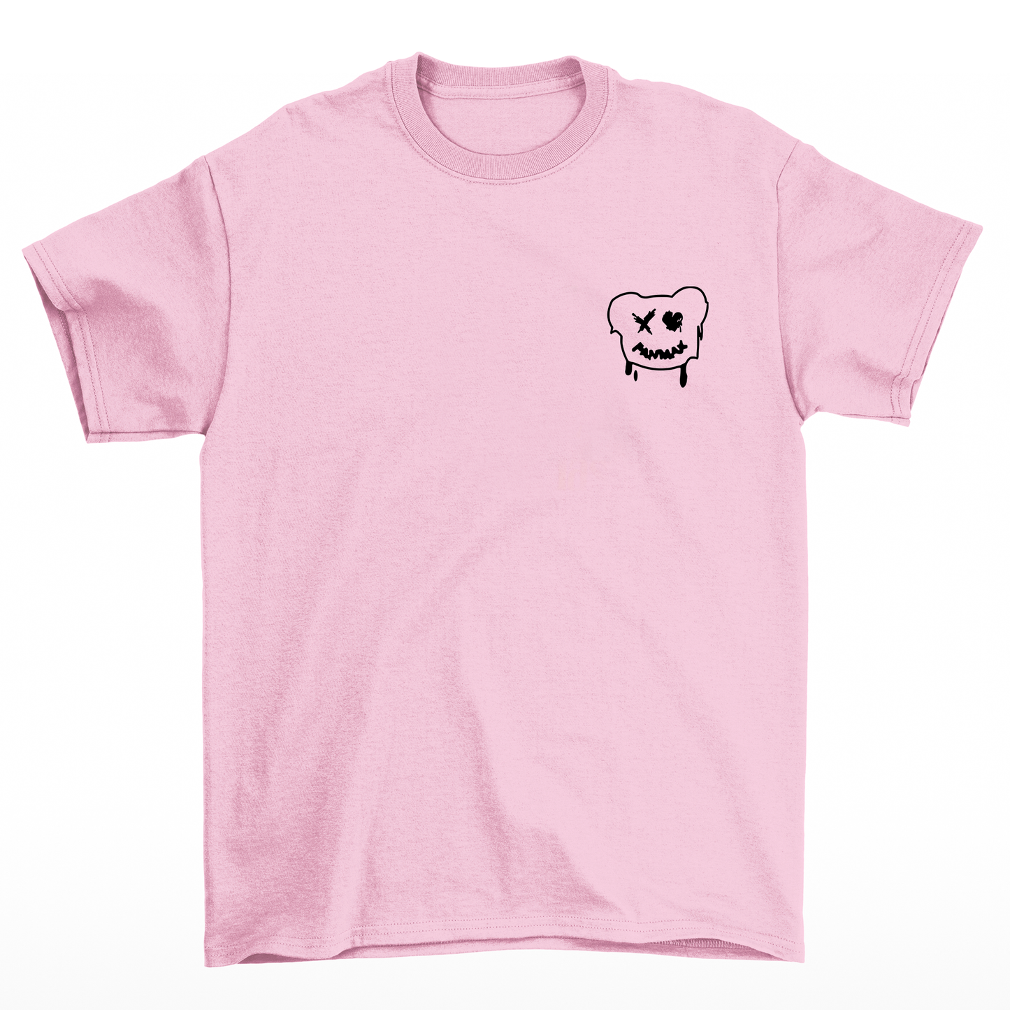 Camiseta Básica rosa bebê Unissex Com Estampa Ursinho