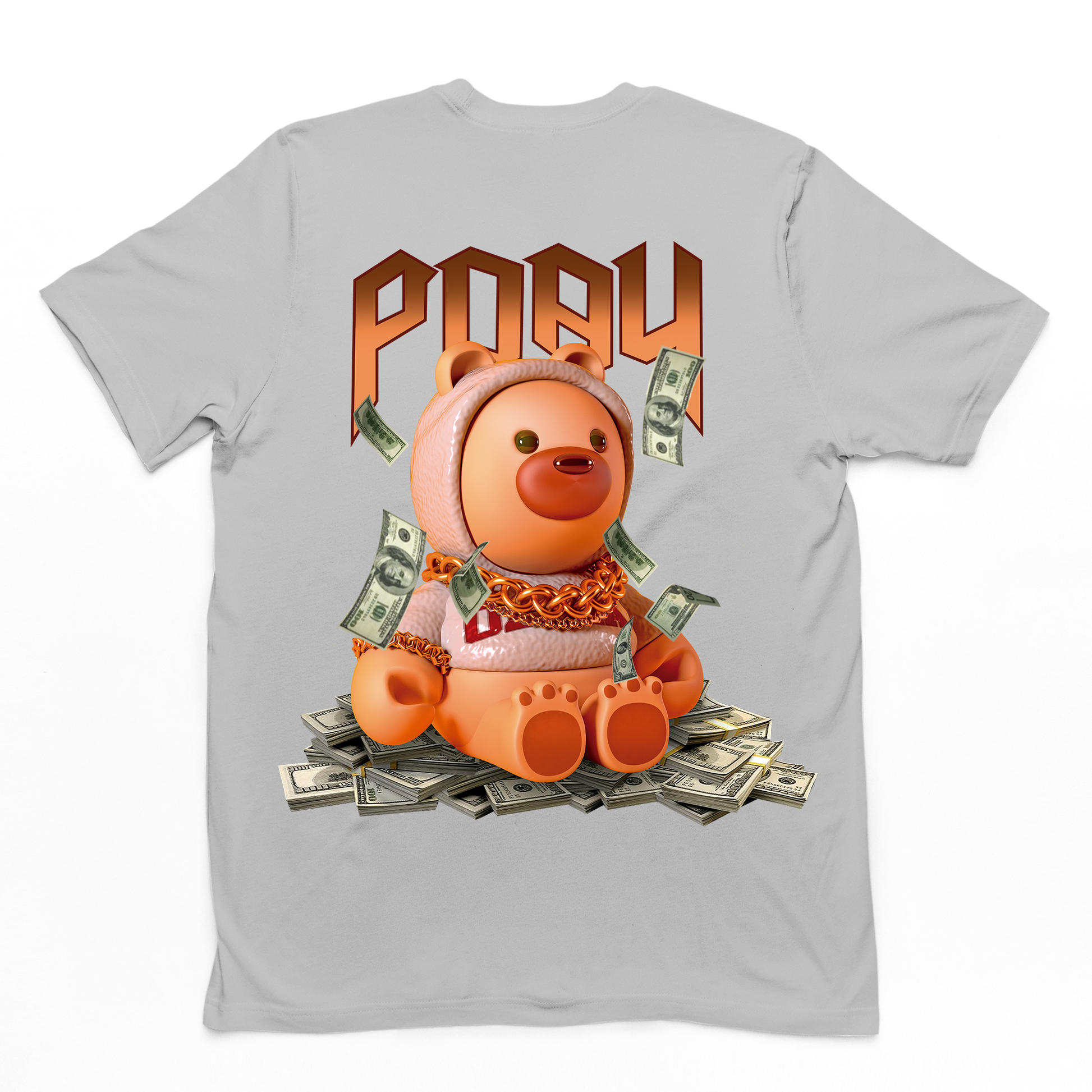 camiseta basica cinza estampa de pay day