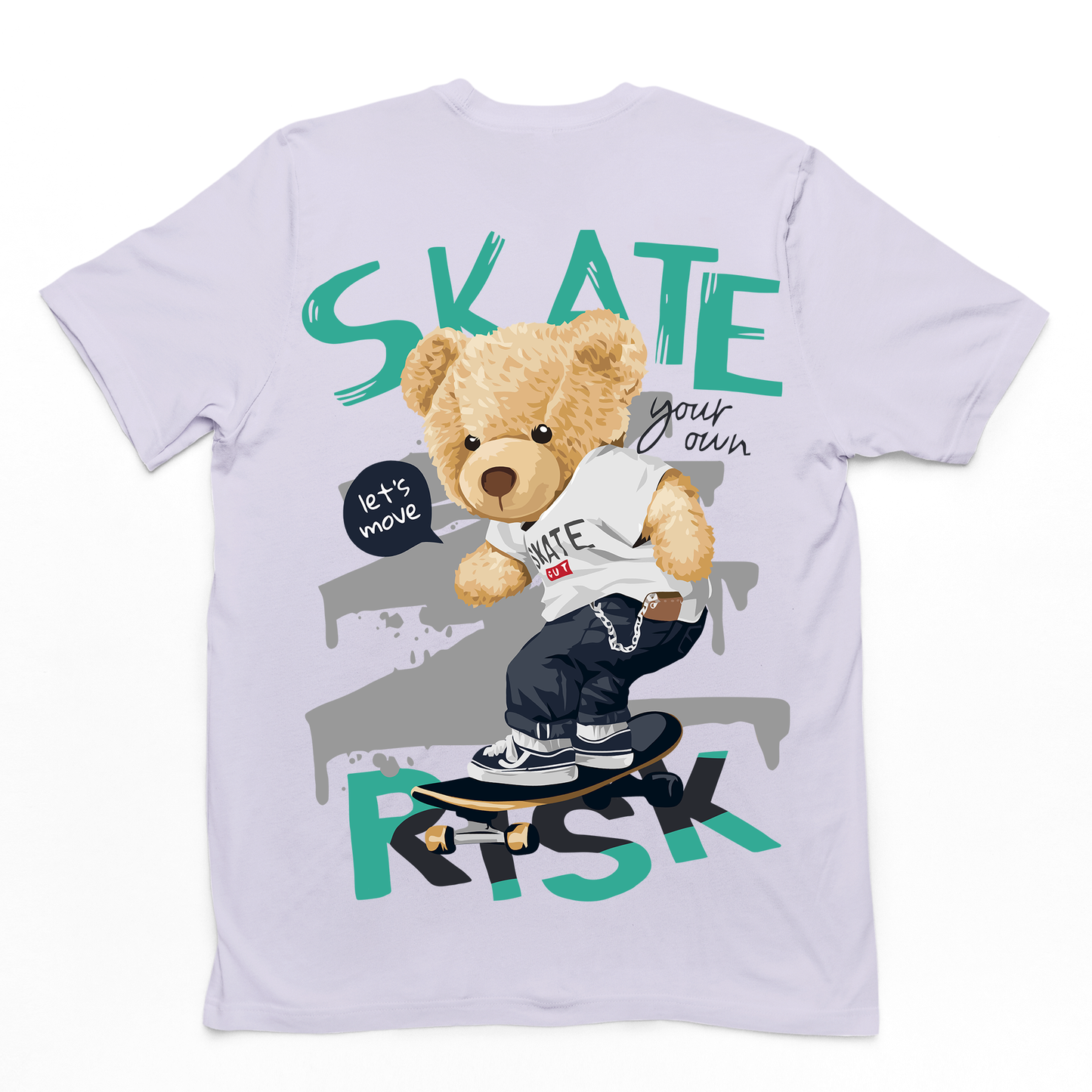 Camiseta Básica Urso no Skate com Estilo Street - Lliás