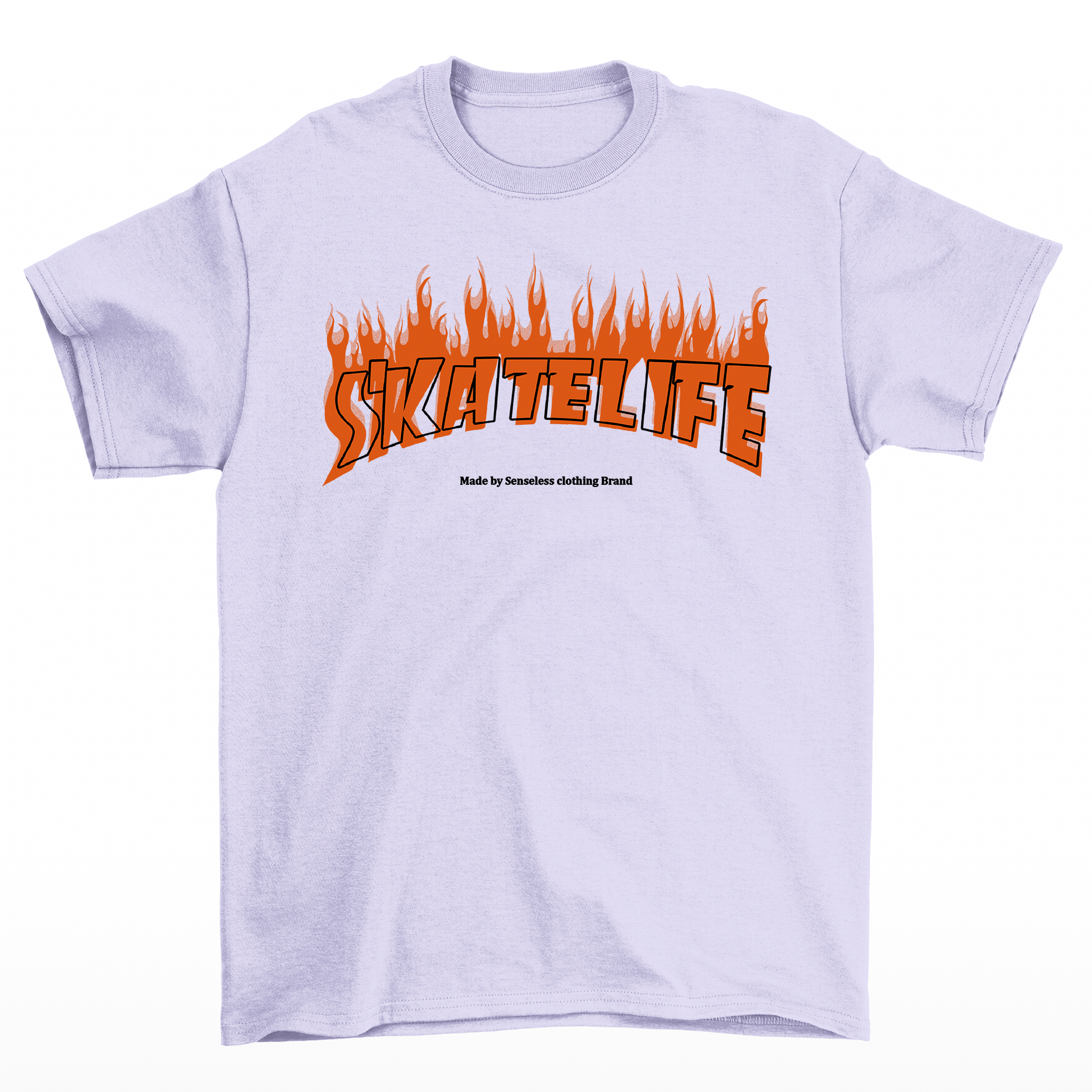 Camiseta Básica Skatelife com Fogo Street- Lilás