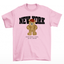 camiseta feminina rosa bebê com estampa ursinho new york