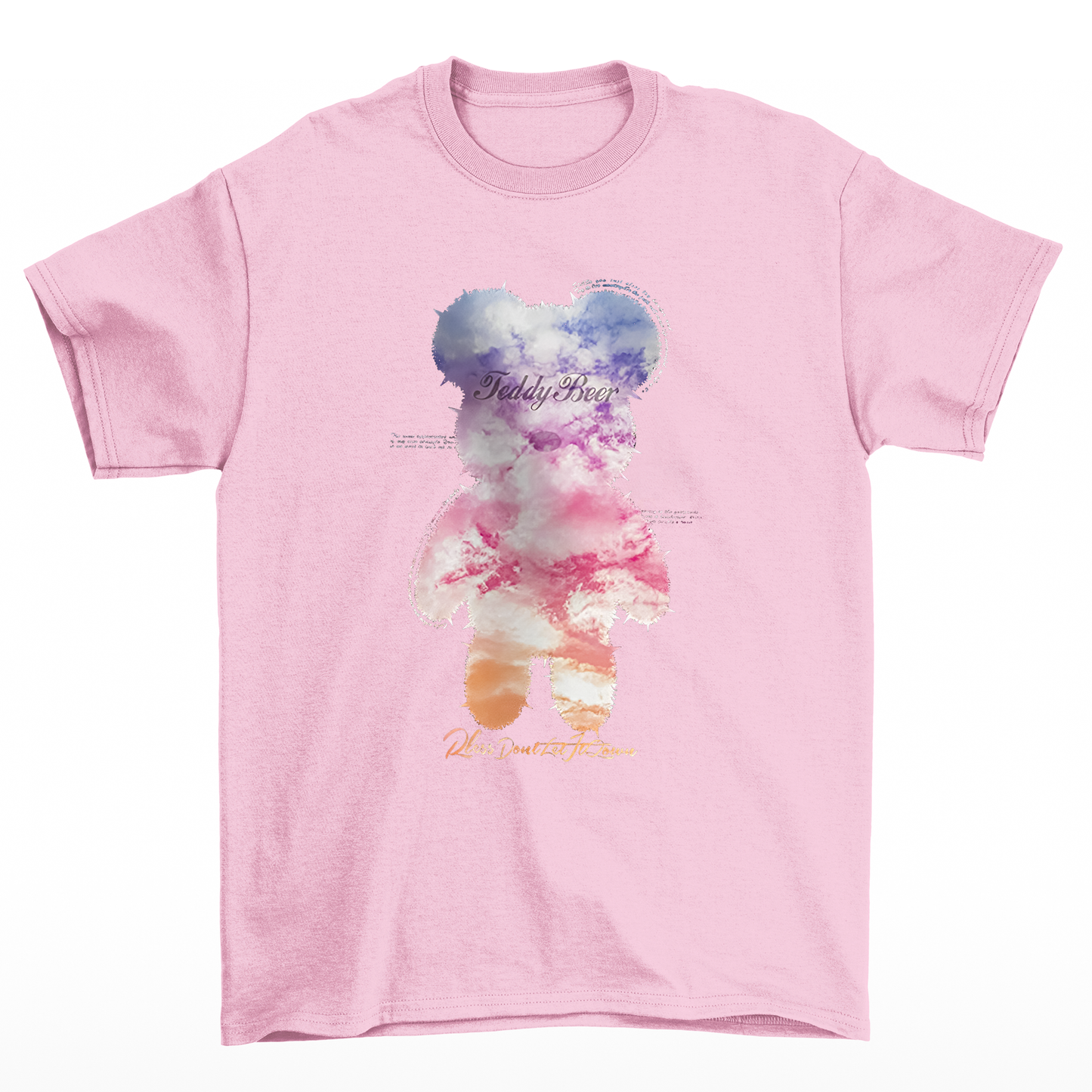 Camiseta Basica estampada Teddy Bear Color - Rosa Bebê