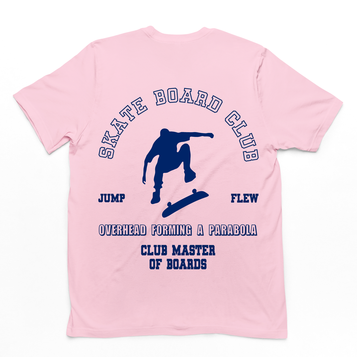 Camiseta Básica Unissex Com Estampa Manobra De Skate- Rosa bebe