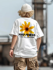 Camiseta Básica Unissex Happiness Is Only Real When Shared