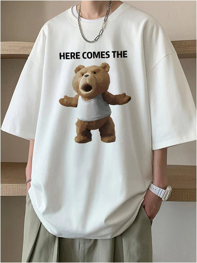 Camiseta Básica Unissex Com Estampa Teddy Urso 