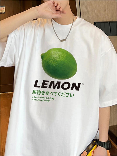 Camiseta Básica Unissex Com Estampa Fruta Limão