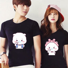 Camiseta Básica Casal Cute Couple Escovando Os Dentes