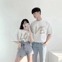 Camiseta Básica Casal Love Fashion Couple