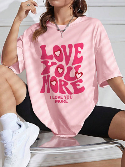 Camiseta Básica Feminina COm Estampa Frase Ame Mais Você