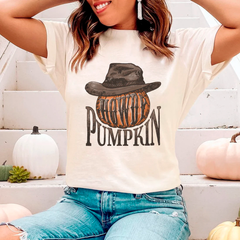 Camiseta Básica Halloween Howdy Pumpkin