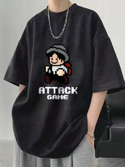 Camiseta Básica Masculina Attack Game Pixel Art