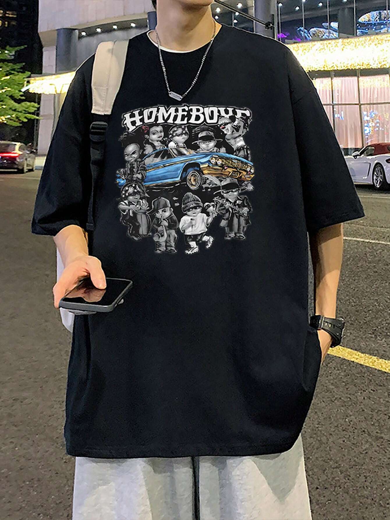 Camiseta Básica Com Estampa Carro Azul