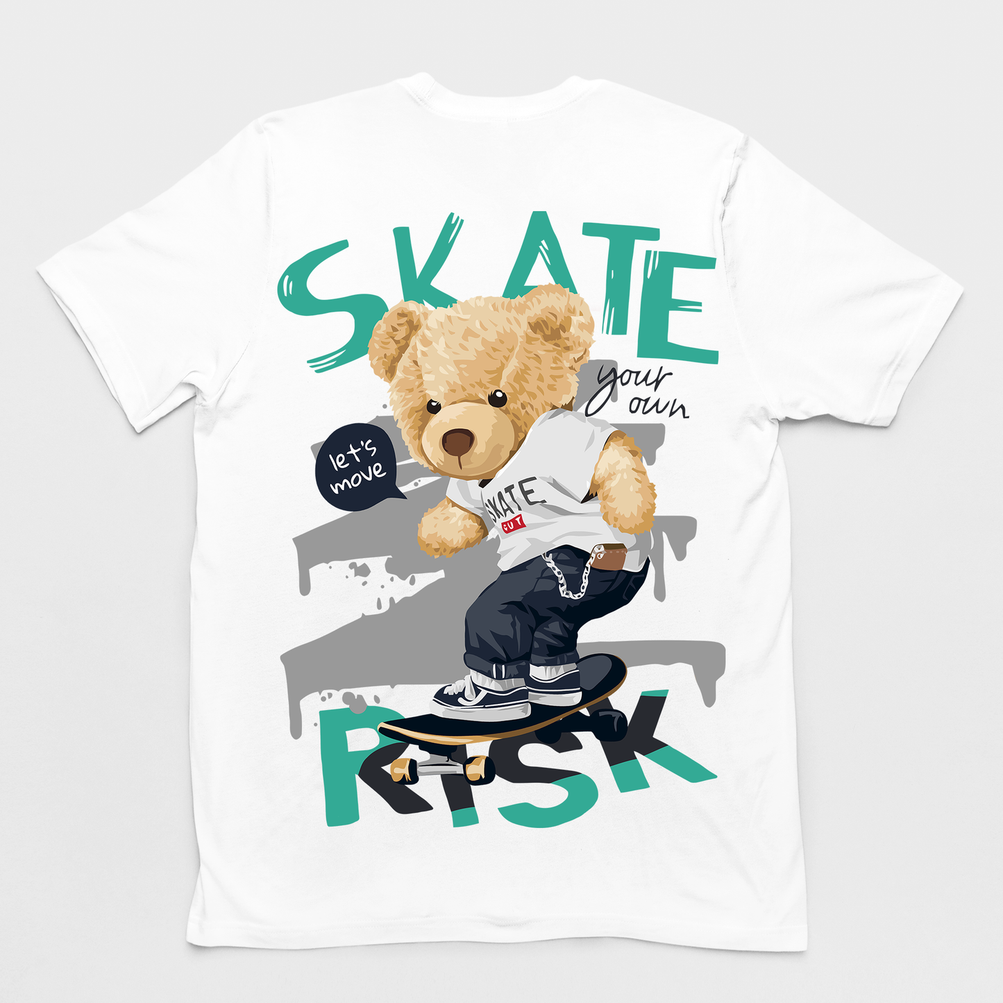 Camiseta Básica Skate Risk  - branco