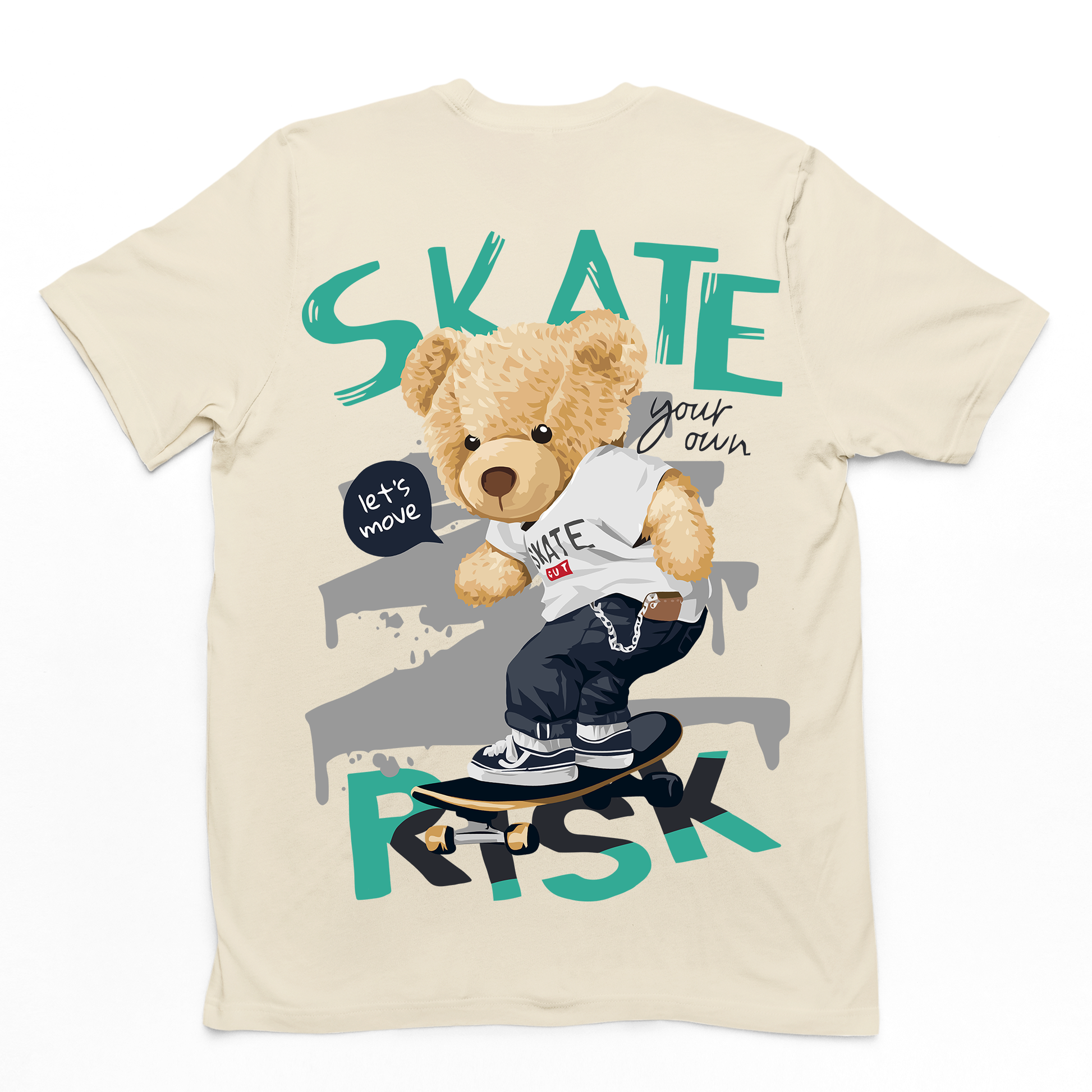 Camiseta Básica Skate Risk  -pérola