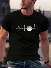 Camiseta Básica Unissex Heartbeat Moon Luar