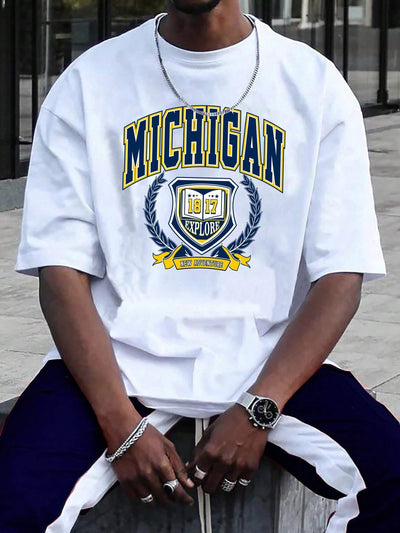 Camiseta Básica Unissex Com Estampa Michigan