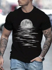 Camiseta Básica Unissex Moon Reflective Water