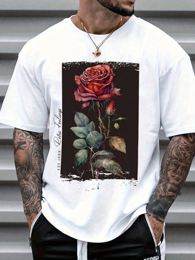 Camiseta Básica Unissex Com Estampa Rosa