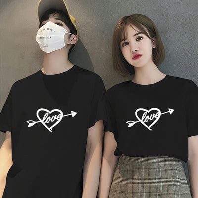 Camiseta Básica Casal Estampa Flecha No Coração