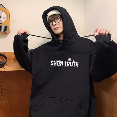 Moletom Com Capuz Unissex Estmapa Frase Show Truth Streetwear