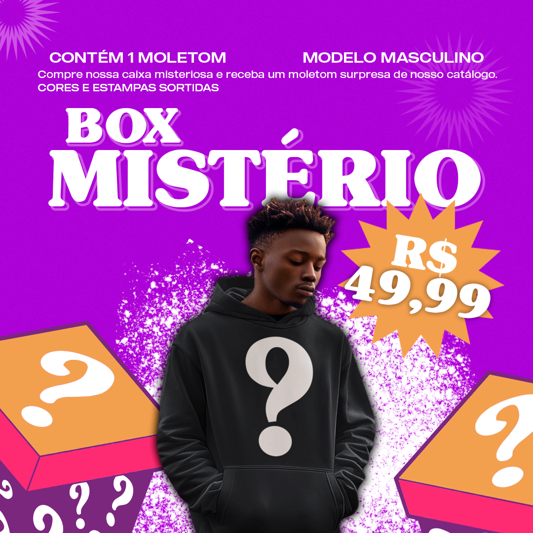 BOX MISTÉRIO - 1 MOLETOM SURPRESA MASCULINA