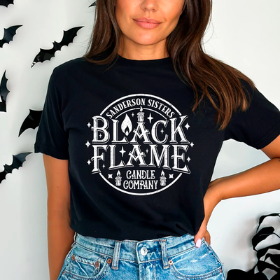 Camiseta Básica Halloween Black Flame