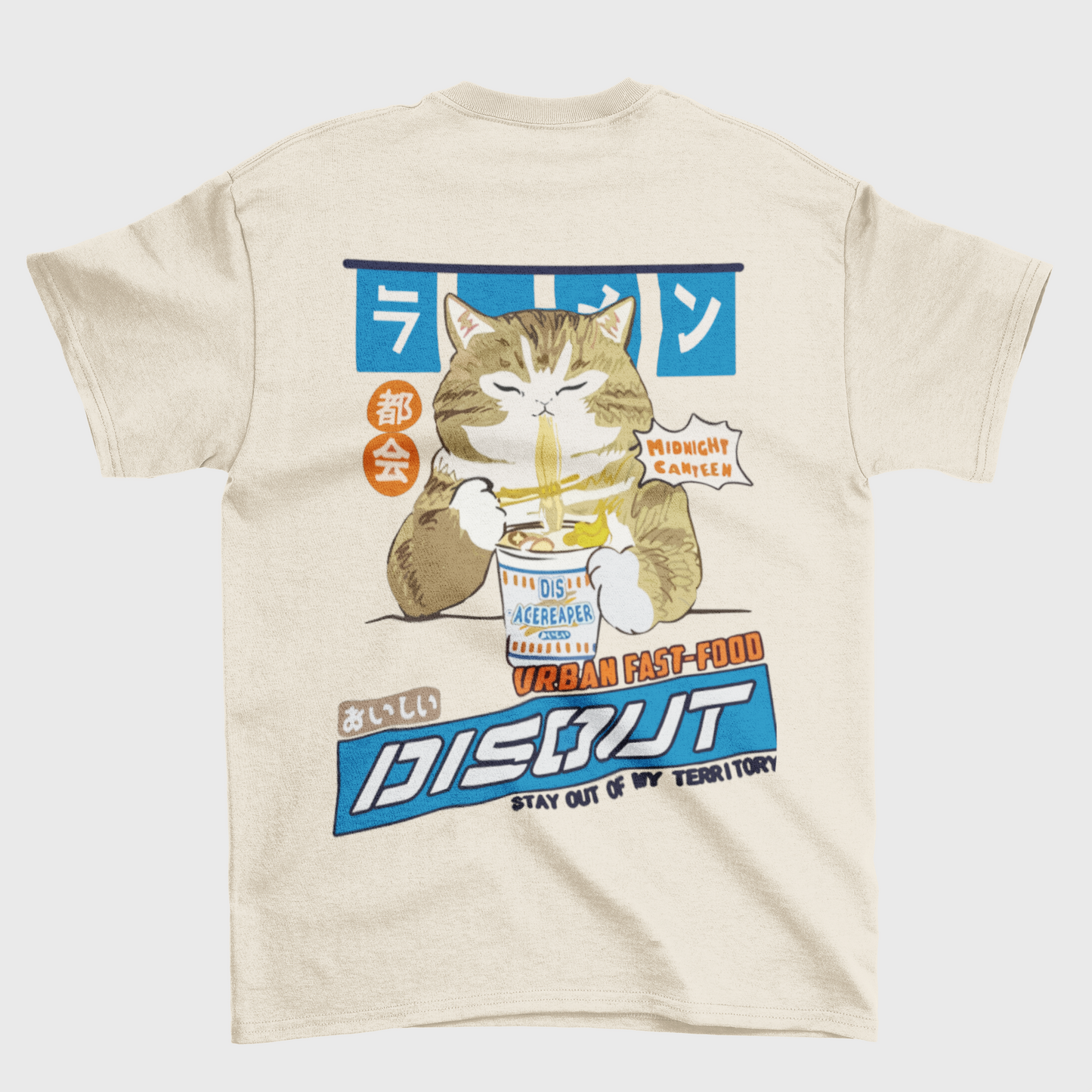 Camiseta Básica Gatinho Japones Comendo Lamen