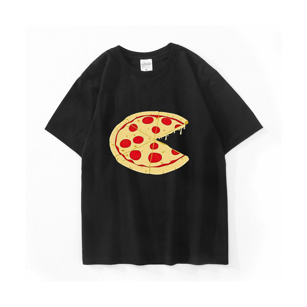 Camiseta Básica Casal Pac Man Pizza Couple