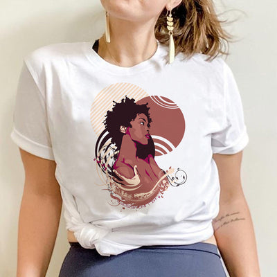 Camiseta Básica Silhueta Mulher Negra