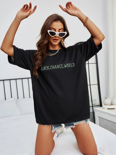 Camiseta Feminina Sorte Chance Mundo Luck Chance World