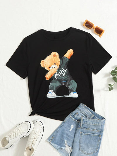 Camiseta Feminina Teddy Bear Dab Fofo Cute