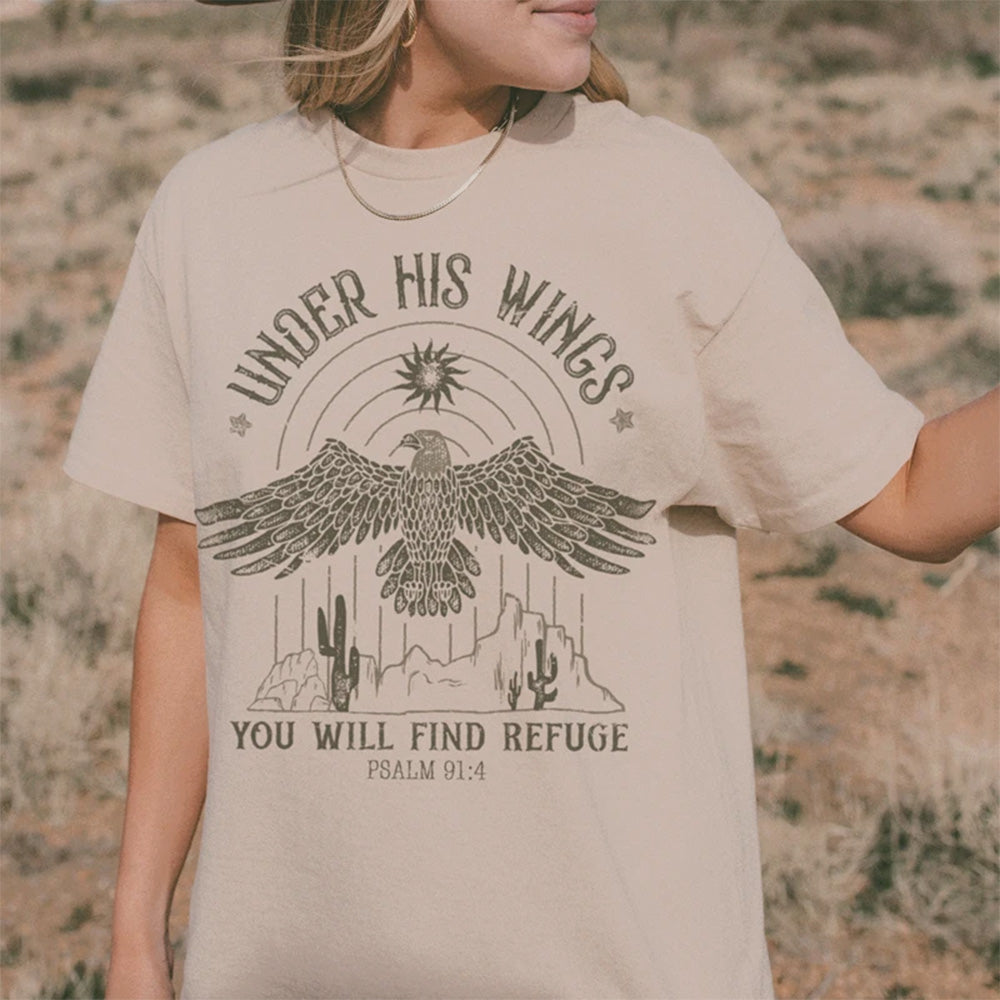 Camiseta Básica Under His Wings Faith Fé