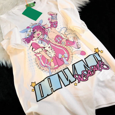 Camiseta Básica Com Estampa Garota mágica anime