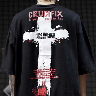 Camiseta Básica Com Estampa Crucifixo 