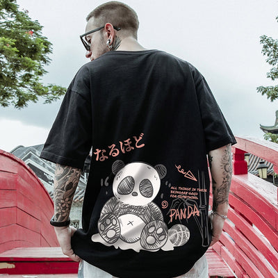 Camiseta Básica Com Estampa Panda Terror