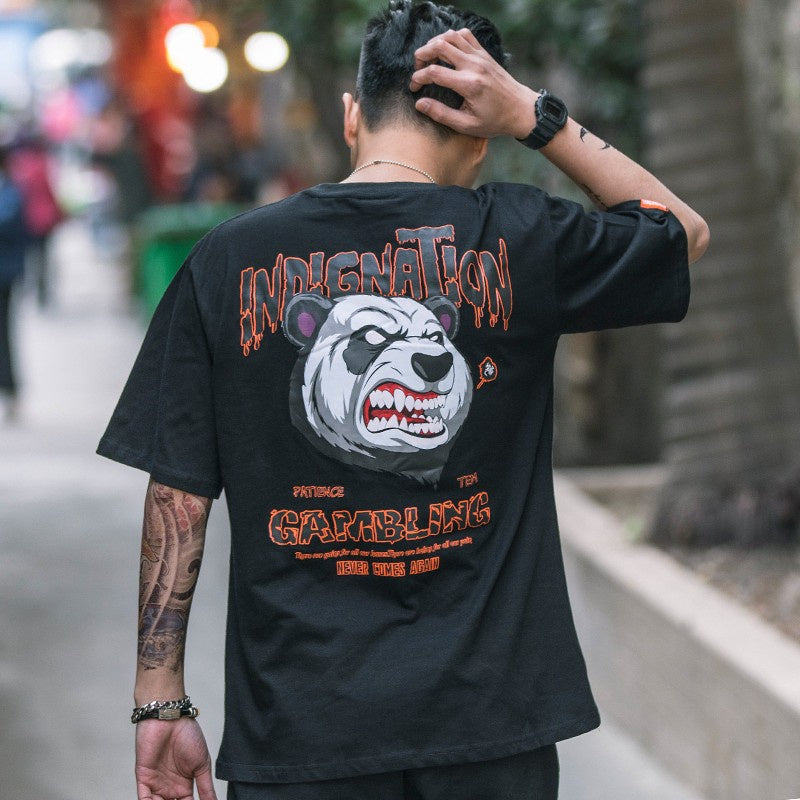 Camiseta Básica Com Estampa Panda Nervoso