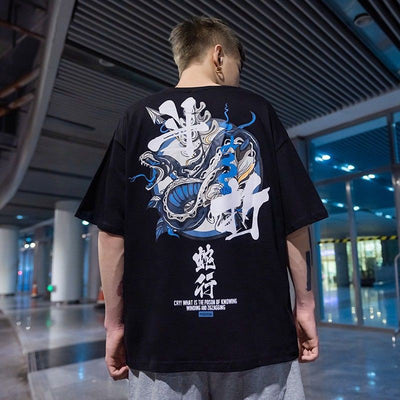 Camiseta Básica Com Estampa Cobra Japones