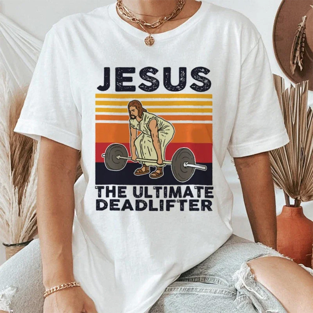 Camiseta Básica Unissex Com Estampa Jesus Exercício 