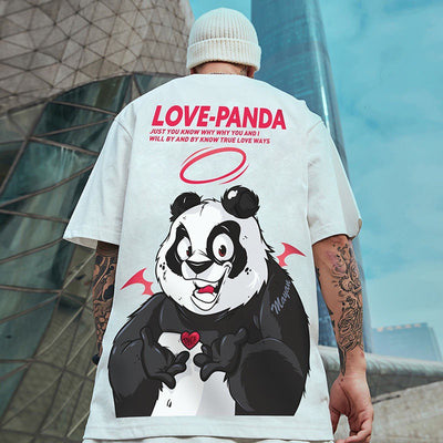 Camiseta Básica Com Estampa Panda Morcego