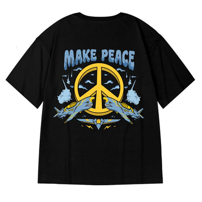 Camiseta Básica Com Estampa Avião Tubarão 