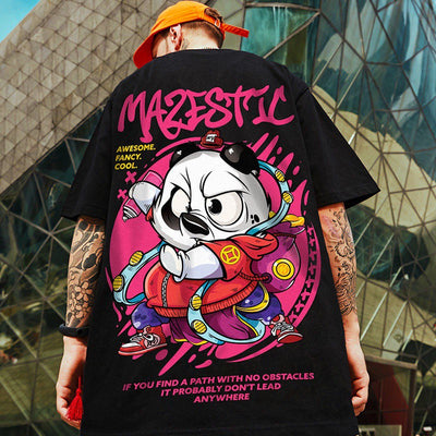 Camiseta Básica Com Estampa Panda Pixador