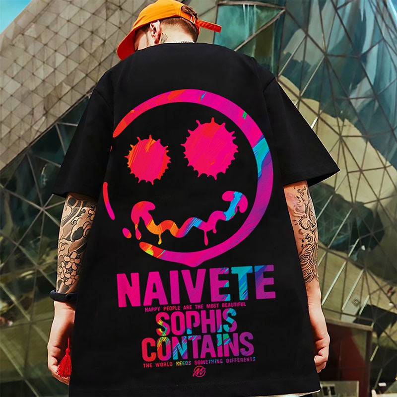 Camiseta Básica Com Estampa Naivete Sorriso