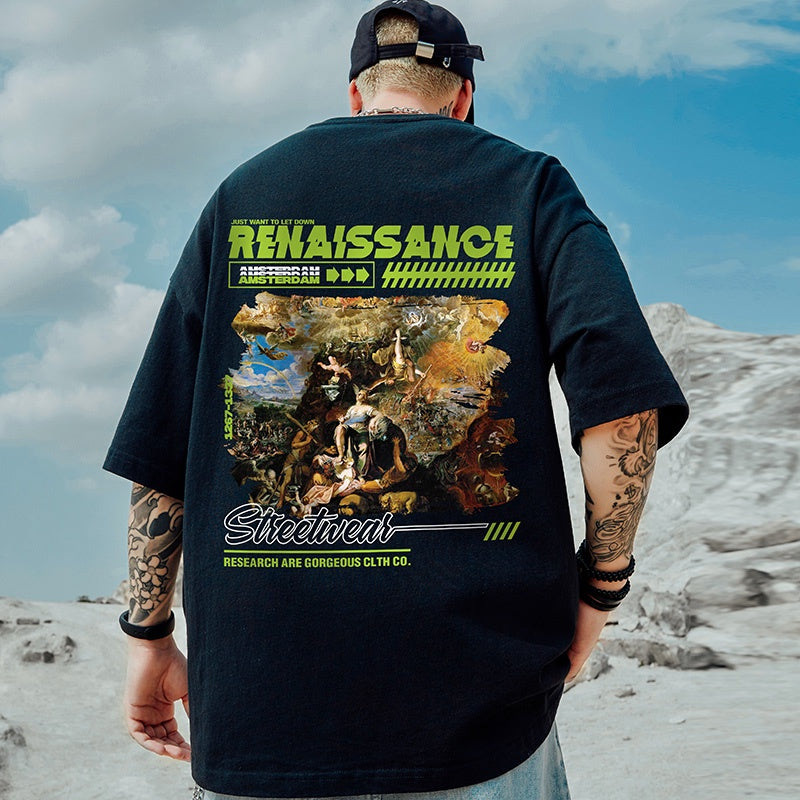 Camiseta Básica Com Estampa Renaissance Pintura Antiga